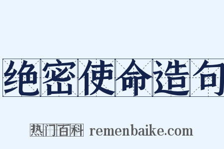 绝密使命造句是什么意思的图片